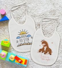 BK Kids Annem Her Şeyim Tasarımlı 2’li Beyaz Mama Önlüğü-1