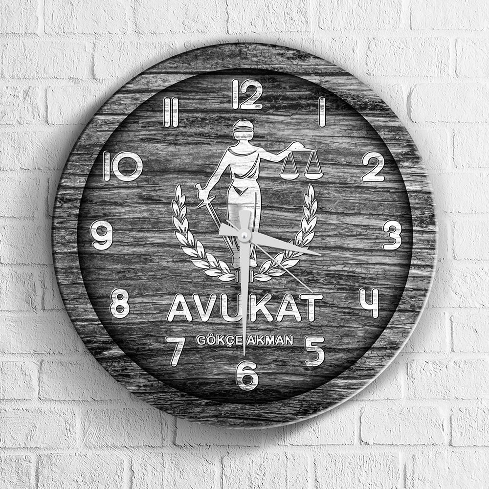 Kişiye Özel Mesleki Avukat Ahşap Duvar Saati - 3