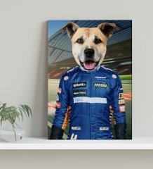 Evcil Dostlara Özel F1 Pilot Tasarımlı Portre Kanvas Tablo 30x50cm-6