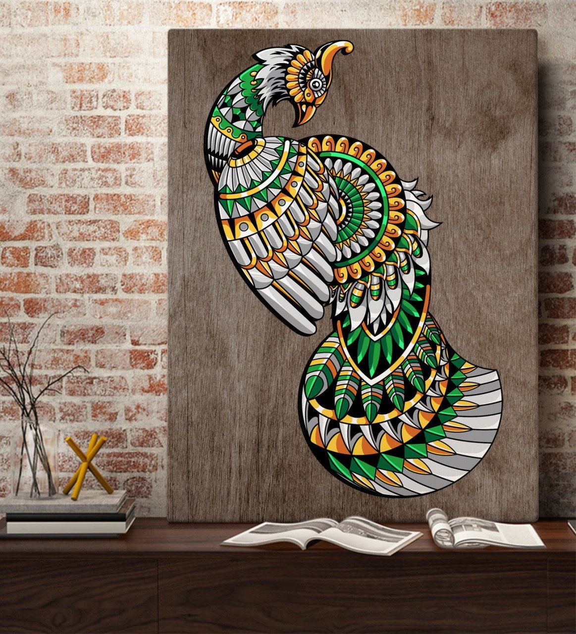 BK Home Tavus Kuşu Tasarımlı Kanvas Tablo 70x100cm-1