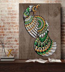 BK Home Tavus Kuşu Tasarımlı Kanvas Tablo 70x100cm-1