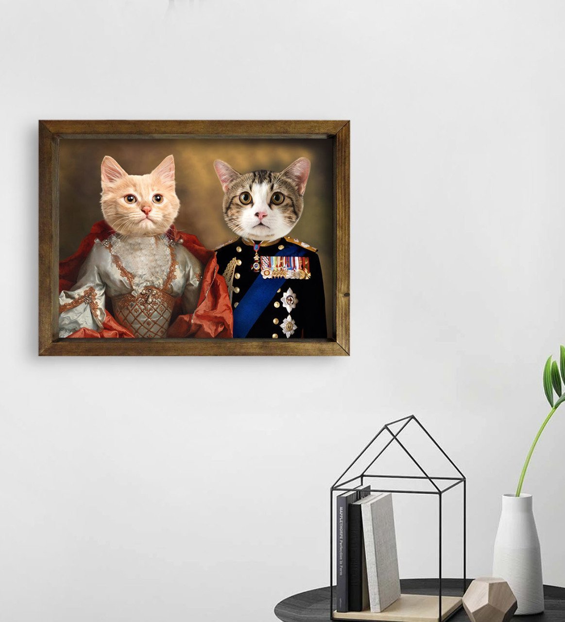 Evcil Dostlara Özel Portre Doğal Masif Ahşap Çerçeveli Tablo 45x65cm-18