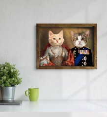 Evcil Dostlara Özel Portre Doğal Masif Ahşap Çerçeveli Tablo 45x65cm-18