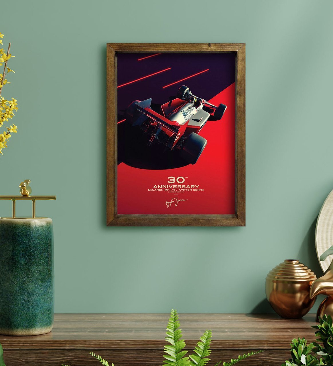 BK Gift Formula 1 Tasarımlı Doğal Masif Ahşap Çerçeveli Tablo 30x40cm-6