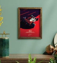 BK Gift Formula 1 Tasarımlı Doğal Masif Ahşap Çerçeveli Tablo 30x40cm-6