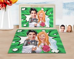 Kişiye Özel Evleniyoruz Karikatürlü 1000 Parça Profesyonel Puzzle-7
