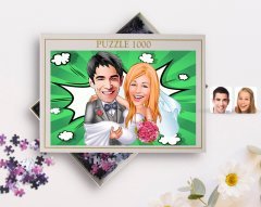 Kişiye Özel Evleniyoruz Karikatürlü 1000 Parça Profesyonel Puzzle-7