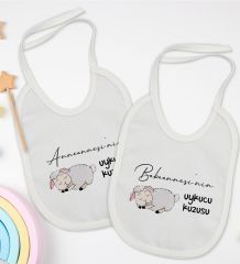 BK Kids Anneanne ve Babaanne Tasarımlı 2’li Beyaz Mama Önlüğü-1