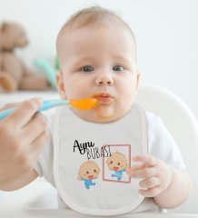 BK Kids Aynı Bubası Tasarımlı Bebek Body Zıbın ve Mama Önlüğü Hediye Seti - Model 1