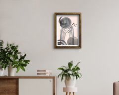 BK Home Doğal Masif Ahşap Çerçeveli Tablo-91