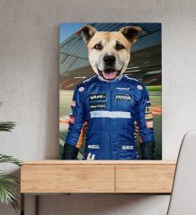 Evcil Dostlara Özel F1 Pilot Tasarımlı Portre Kanvas Tablo 50x70cm-6