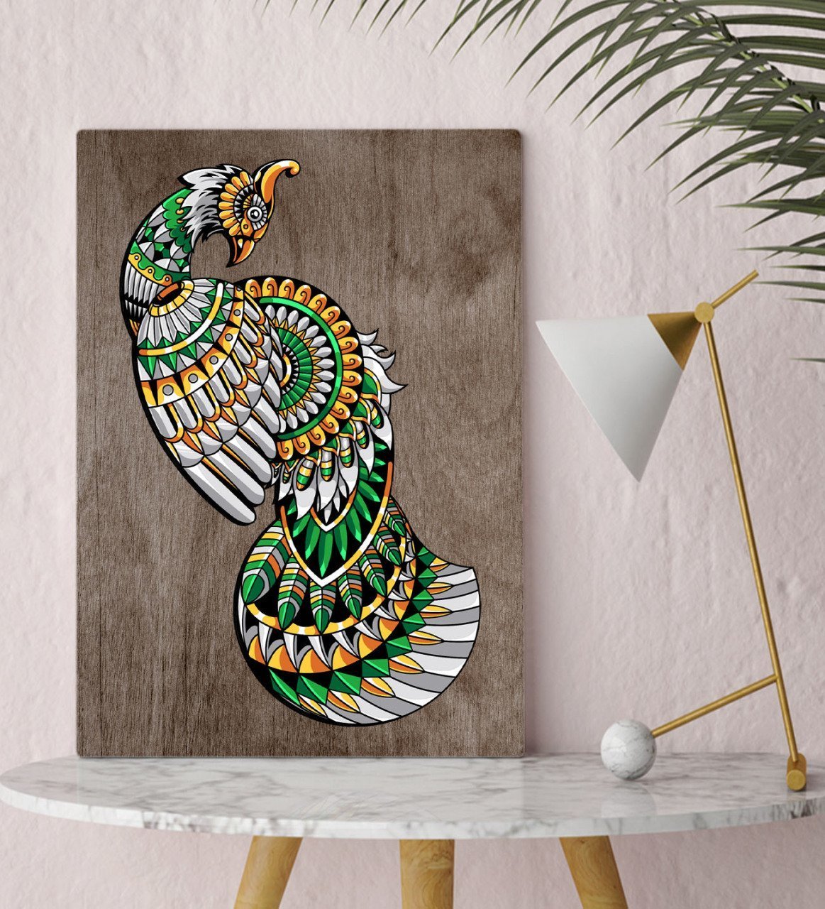 BK Home Tavus Kuşu Tasarımlı Kanvas Tablo 30x50cm-1