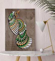 BK Home Tavus Kuşu Tasarımlı Kanvas Tablo 30x50cm-1