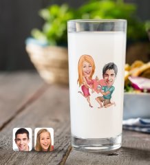 Kişiye Özel Sevgililer Karikatürlü Rakı Bardağı-19