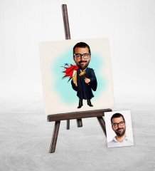 Kişiye Özel Hakim Karikatür Şovaleli Doğal Taş - 1