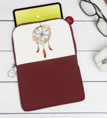 BK Gift Rüya Kapanı Tasarımlı Taşınabilir Koruyucu Tablet Kılıfı & Organizer Çanta - Bordo-1