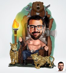 Kişiye Özel Viking Karikatürlü Sosyal Medya Dijital Profil Fotoğrafı - Model 1