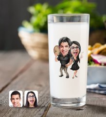 Kişiye Özel Sevgililer Karikatürlü Rakı Bardağı-18