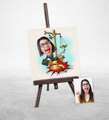 Kişiye Özel Avukat Karikatür Şovaleli Doğal Taş - 7
