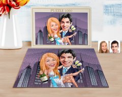 Kişiye Özel Evleniyoruz Karikatürlü 1000 Parça Profesyonel Puzzle-4