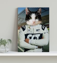 Evcil Dostlara Özel F1 Pilot Tasarımlı Portre Kanvas Tablo 30x50cm-4