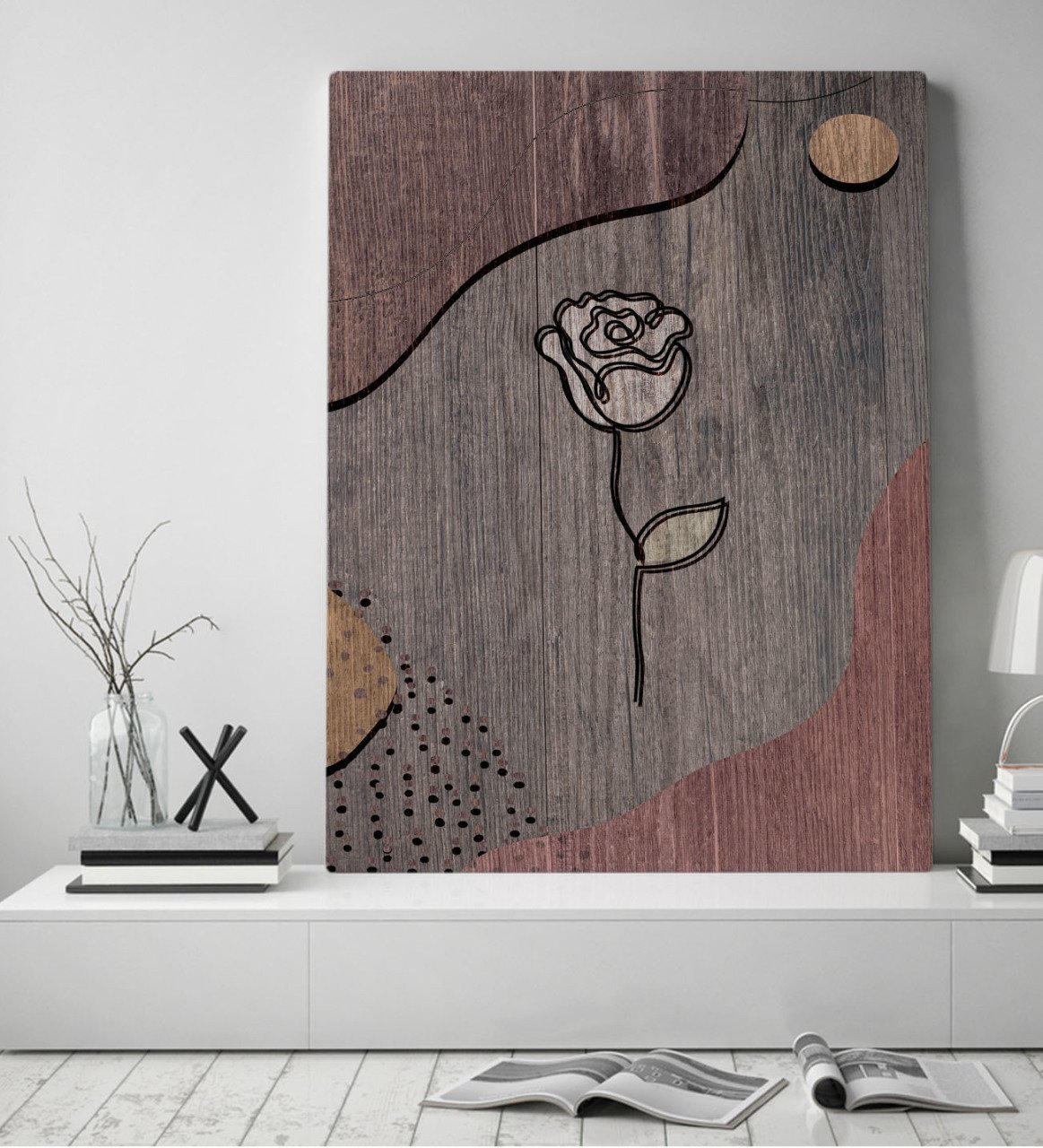 BK Home Gül Tasarımlı Kanvas Tablo 50x70cm-1