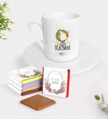 Kişiye Özel En İyi Sınıf Öğretmeni Türk Kahvesi Fincanı ve Çikolata Hediye Seti-4