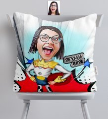 Kişiye Özel Bayan Toy Story Karikatürlü Saten Yastık