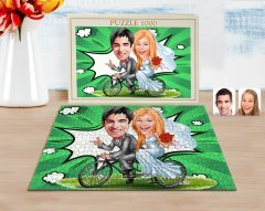 Kişiye Özel Evleniyoruz Karikatürlü 1000 Parça Profesyonel Puzzle-3
