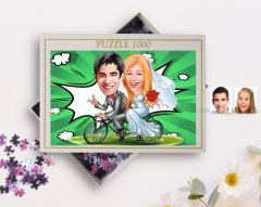 Kişiye Özel Evleniyoruz Karikatürlü 1000 Parça Profesyonel Puzzle-3