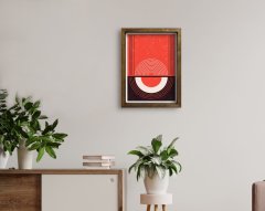 BK Home Doğal Masif Ahşap Çerçeveli Tablo-86