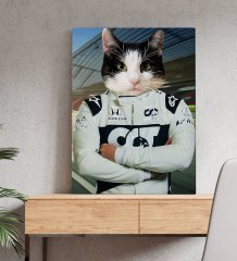 Evcil Dostlara Özel F1 Pilot Tasarımlı Portre Kanvas Tablo 50x70cm-4