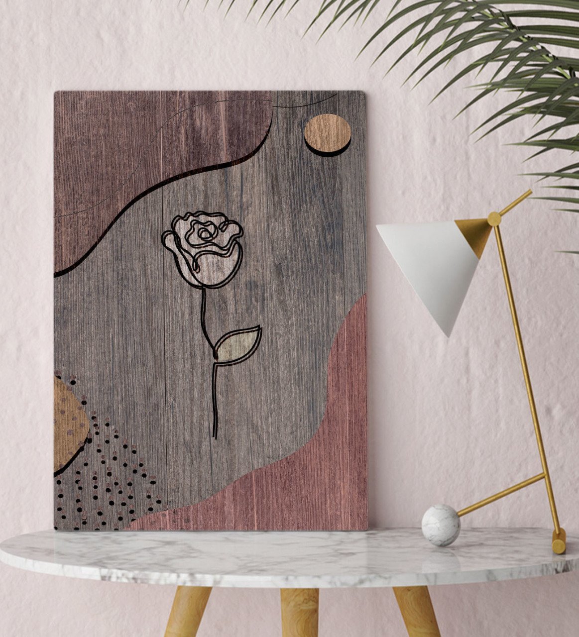 BK Home Gül Tasarımlı Kanvas Tablo 30x50cm-1