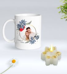 Yılbaşı Hediyesi BK Gift Kişiye Özel Yeni Yıl Tasarımlı Beyaz Kupa Bardak ve Kokulu Kar Tanesi Mum Hediye Seti-1, Sevgiliye Hediye, Arkadaşa Hediye