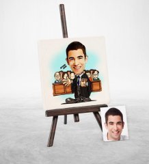Kişiye Özel Avukat Karikatür Şovaleli Doğal Taş - 5