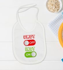 BK Kids Umut Off Tasarımlı Beyaz Bebek Body Zıbın ve Mama Önlüğü Hediye Seti-1
