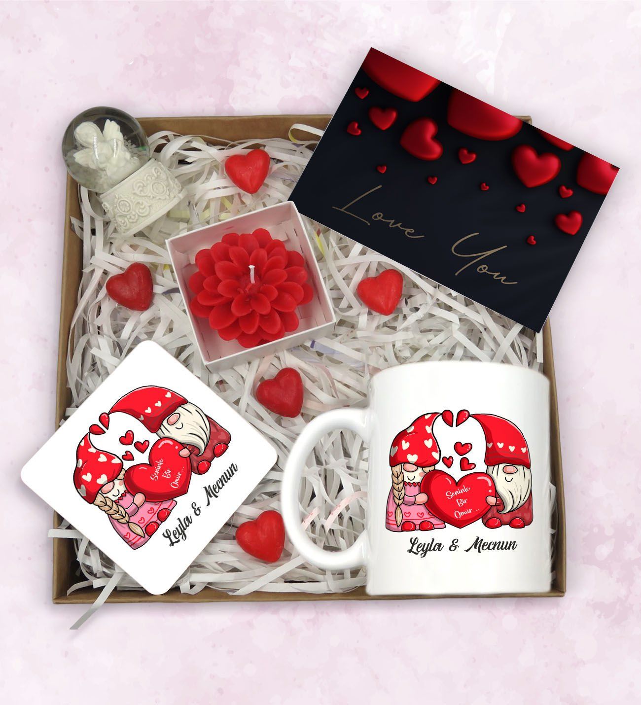 BK Gift Sevgiliye Özel Hediye Seti-1-2 Yıl Dönümü Hediyesi, İsimli Kupa, Sevgiliye Hediye, Sevgililer Günü Hediyesi