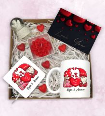 BK Gift Sevgiliye Özel Hediye Seti-1-2 Yıl Dönümü Hediyesi, İsimli Kupa, Sevgiliye Hediye, Sevgililer Günü Hediyesi