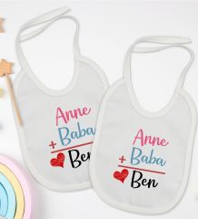 BK Kids Anne Baba Tasarımlı 2’li Beyaz Mama Önlüğü-1