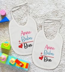 BK Kids Anne Baba Tasarımlı 2’li Beyaz Mama Önlüğü-1