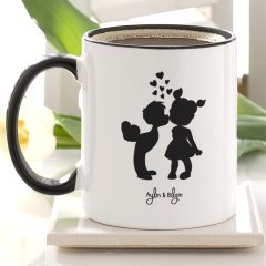 Kişiye Özel Siyah Kupa Bardak (Sevgililer Günü Temalı-35)
