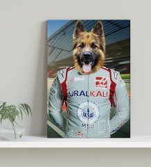 Evcil Dostlara Özel F1 Pilot Tasarımlı Portre Kanvas Tablo 30x50cm-3