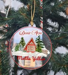 BK Gift Kişiye Özel İsimli Şeffaf Pleksi Yılbaşı Ağaç Süsü- 9, Yılbaşı Hediyesi, İsme Özel Ağaç Süsü, Yeni Yıl Mesajlı Hediye