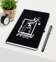 Kişiye Özel Avukat Temalı Siyah Defter Kalem Seti - 16