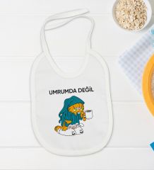 BK Kids Umrumda Değil Tasarımlı Beyaz Bebek Body Zıbın ve Mama Önlüğü Hediye Seti-1
