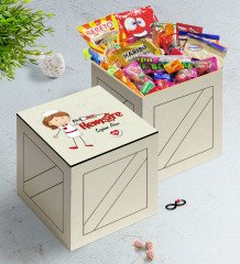 Kişiye Özel Hemşire Ahşap Kutuda Nostaljik Lezzetler Hediye Seti-5