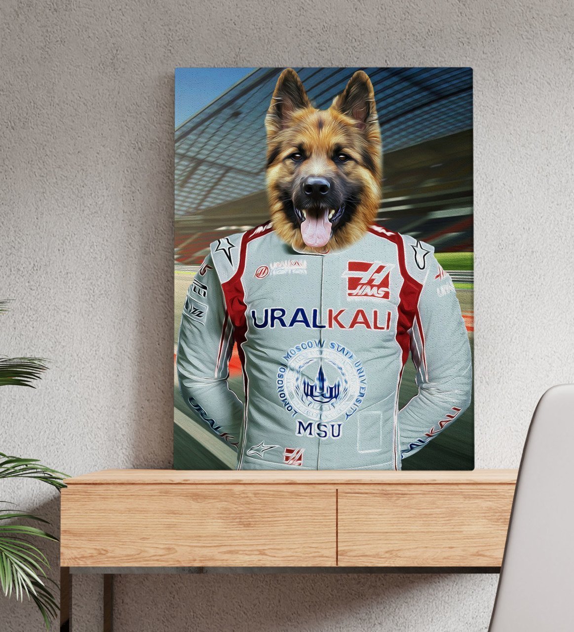 Evcil Dostlara Özel F1 Pilot Tasarımlı Portre Kanvas Tablo 50x70cm-3