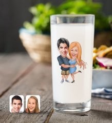 Kişiye Özel Sevgililer Karikatürlü Rakı Bardağı-14