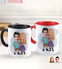 BK Gift Kişiye Özel Sevgililer Karikatürlü 2’li Defter Kupa Hediye Seti, Sevgiliye Hediye, Sevgililer Günü Hediyesi-6