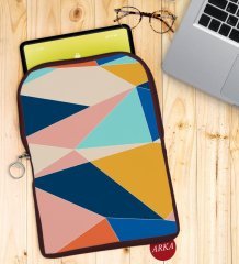 BK Gift Modern Art Tasarımlı Taşınabilir Koruyucu Tablet Kılıfı & Organizer Çanta - Bordo-2